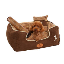 狗窝可拆洗泰迪博美金毛宠物秋冬季狗床垫子猫窝冬天小型中型大型犬狗狗用品 麂皮绒窝+凉席 XL-120cm(90斤内宠物)