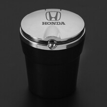 佐爵 汽车金属车用烟灰缸带led灯盖18款车载装饰改装专用创意内饰用品2019款全新20款车载烟灰缸 本田XRV凌派CRV十代雅阁皓影缤智杰德思域飞度 尊贵黑