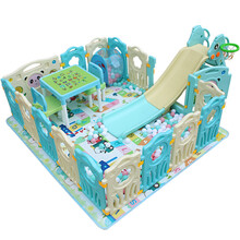儿童滑梯室内家用小型秋千组合宝宝游乐场家庭小孩滑滑梯玩具 米蓝3.2平方D款