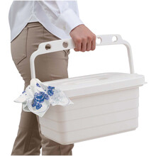 康多多 Satto収納箱 日本山崎平板拖把桶长方形挤水桶地拖桶清洁桶洗地板桶清扫工具收纳箱多功能水桶 白色