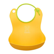 帝儿宝（BabyKing） 宝宝饭兜吃饭围兜防水围脖喂饭围嘴软塑料喂儿童免洗兜兜饭都兜衣 黄色