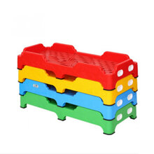 幼儿园婴幼儿童专用午休床早教中心彩色注塑塑料单人午睡幼儿床 黄色一张