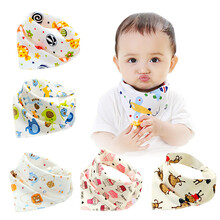 宝溜溜（baoliuliu） 宝宝三角巾婴儿全棉口水巾围嘴时尚头巾双层按扣口水兜 5条装