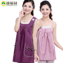 康福禄防辐射服孕妇装春夏四季孕妇防射服银纤维吊带内穿防射衣服外穿马甲裙电脑怀孕防护服 紫色 M
