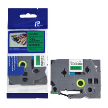 普贴（PUTY）TZ3-761 标签带标签纸标签打印机色带36mm 适用兄弟标签机绿底黑字