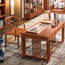 三谊 红木家具非洲花梨（学名：刺猬紫檀） 电脑桌 实木办公桌 中式书桌椅组合新中式办公桌 图片色 订金差价专拍