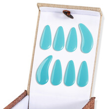 唐音（tangyin） 唐音古筝指甲 成人儿童义甲古筝演奏级练功尼龙指甲8片盒装摇指大号中号 孔雀蓝-加厚中号