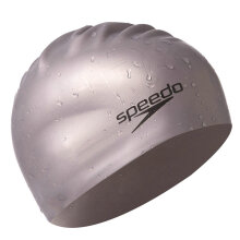 速比涛（Speedo） 硅胶游泳帽 男女防水护耳泳帽 时尚经典款3D 成人泳帽 新款 灰色.(升级版)