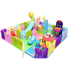 4S店儿童区游乐园幼儿园设备 儿童乐园室内家用小型滑滑梯秋千宝宝围栏家庭游乐场淘气堡 韩版9平方组合