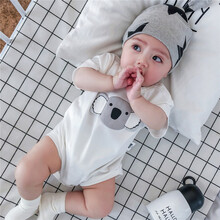 佐欧雅 婴儿包屁衣夏季宝宝三角短袖爬服新生儿满月01岁3-6-9-12个月夏装 白色三角哈衣 80cm建议身高在80cm以内