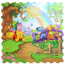 富利时 小孩卡通彩色泡沫地垫 迪士尼卡通米奇维尼熊公主汽车爬行垫 客厅卧室宝宝学步防滑防摔拼接垫 457维尼熊一幅图