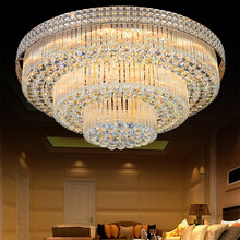 思洛迪 客厅灯LED吸顶灯 欧式水晶灯圆形形灯具灯饰 直径1.2米 高度40 三层 + 遥控器三色调光