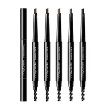 健美创研 【第2支1元】巧遇眉笔防水防汗不易晕染带眉刷一字眉棕色女男彩妆 双头眉笔 经典款03#深咖色