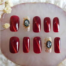 手工定制光疗美甲指甲贴穿戴甲抖音同款送朋友爱人新娘甲 图一款S