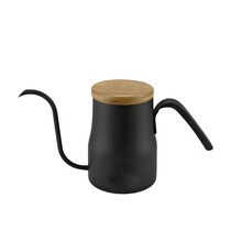 手冲壶挂耳手冲咖啡细口壶 煮长嘴壶细注水304不锈钢滴漏壶450ML不锈钢家用滴漏冲咖啡壶 细口手冲壶(带竹盖)