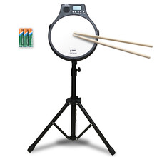 ENO 伊诺12寸哑鼓垫套装静音打击板架子鼓练习鼓节拍器三合一功能乐器 白色哑鼓+标配套装