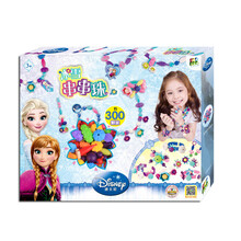 迪士尼公主串串珠手链波普珠儿童DIY玩具动手串珠益智玩具学生礼物过假日家家玩具 冰雪奇缘款-300颗盒装