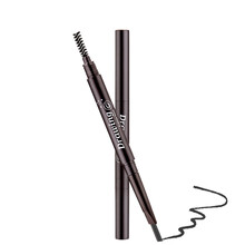 眉笔 防水防汗 眉笔初学者 眉膏拉线眉笔 眉毛眉笔黑色灰色 眉毛笔细 画眉笔 #双头05 深咖