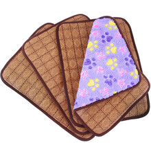 宠物凉席 夏季双面狗狗垫子泰迪金毛狗窝冰垫夏天狗凉席 深咖色 XL65cm长50cm宽