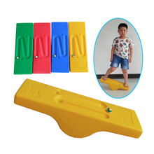 包邮感统训练器材加厚型儿童平衡板防滑平衡台带球摇滚跷跷板 黄色