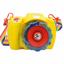 儿童全自动泡泡机灯光音乐魔法棒吹泡泡水电动泡泡枪3-6岁玩具 经典泡泡相机黄色