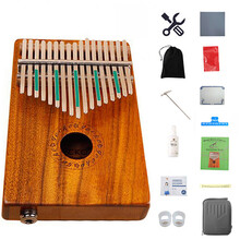 GECKO 壁虎拇指钢琴便携卡林巴琴10音15音17音手指琴拇指琴乐器kalimba K17KEQ相思木（电箱款） +13配件+琴盒