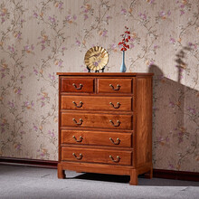 琪梦红木家具非洲花梨学名刺猬紫檀 中式实木五斗橱柜收纳储物柜