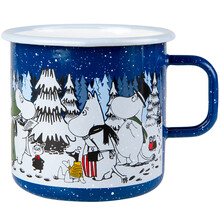 芬兰muurla Moomin姆明系列加大号杯搪瓷大容量珐琅马克杯牛奶杯800ml 2017圣诞系列冬季森林 800ml