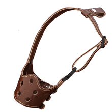 KAMPET 宠物狗嘴套口罩防咬防 PU嘴套防叫防异食大中小型犬狗口罩用品 咖啡色 M-中型