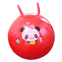 儿童玩具球 18寸（约45cm）羊角跳跳球手柄球儿童充气玩具 红色