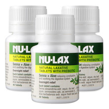 乐康膏（NU-Lax） 澳洲乐康片 天然有机果蔬膳食纤维排宿便 原装进口 乐康片40片*3瓶（方便携带）