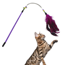 憨憨宠 猫玩具 羽毛逗猫棒 钢丝铃铛耐用猫咪玩具 宠物猫咪钓鱼杆逗猫玩具 弹簧逗猫棒