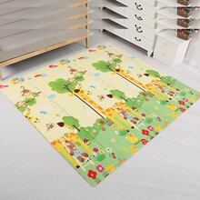 小孩折叠爬行垫XPE婴儿爬行垫加厚可折叠爬爬垫环保爬行垫儿童游戏毯地垫爬爬垫韩款 长劲鹿测高+动物字母2米*1.8米*1CM