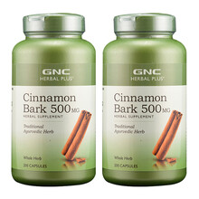 GNC美国肉桂片胶囊降血糖中老年血糖平衡片 辅助糖尿病降糖降血压保健品 类苦瓜胶囊进口食品保健品 200粒 500mg*2瓶装
