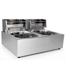 HOTKITCH 电炸炉商用 关东煮机器 煮面炉商用电 电炸炉双缸 麻辣烫设备 EF-82关东煮