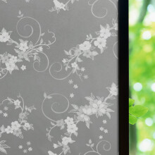 万域（wanyu） 静电玻璃纸自粘磨砂玻璃贴膜卫生间浴室办公室窗户玻璃贴纸防水防晒透光不透明 白兰花 1.2X2米