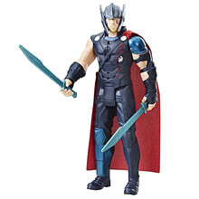 孩之宝 漫威 复仇者联盟4 电能英雄2.0系列 可发声 儿童玩具 雷神3电能公仔B9970