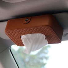 左鸿 车载纸巾盒 汽车抽纸盒 车用遮阳板纸巾盒子 挂饰纸巾盒 棕色款