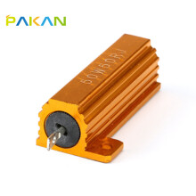 PAKAN  RX24黄金铝壳电阻  50W功率电阻 线绕固定电阻器 50W 50RJ 50欧姆 (1个)