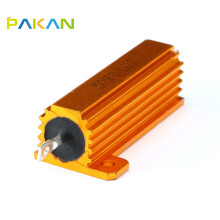 PAKAN  RX24黄金铝壳电阻  50W功率电阻 线绕固定电阻器 50W 0.1RJ 0.1欧姆 (1个)