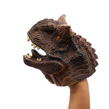 恐龙手偶手套软胶三角霸王龙儿童仿真动物模型鲨鱼鲨臂头男孩玩具 儿童认知玩具3-10岁 食肉牛龙