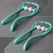 颈椎按摩器手动 家用手持式揉捏不求人按摩夹 颈部按摩器 夹脖子 天蓝(2个装)