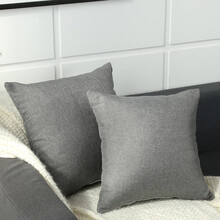 嘉诗纳家纺欧式沙发靠垫纯色加厚布艺抱枕套办公室床头靠枕腰枕汽车大靠枕 中灰色 45x45cm(含芯