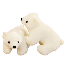 果果羊 可爱仿真北极熊抱抱小白熊毛绒玩具公仔布娃娃玩偶宝宝迷你小号圣诞节礼物婚庆小礼品 米白色 30厘米