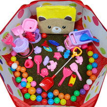 儿童玩具决明子玩具沙池套装沙滩玩具沙池玩具套装宝宝玩具沙子玩具套装海洋球池工具球池建雄 小公主1.5米池5斤套装（送礼物）