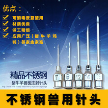 金皇冠兽用注射不锈钢针头注射器针头猪用针筒全金属注射针头 型号12X25一盒（10支）