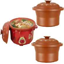 紫砂电炖锅陶瓷白瓷煲汤锅电炖煲汤锅具隔水电炖盅煲粥电砂锅文火锅慢炖锅熬汤煮粥锅瓦罐一锅二胆 3.5红外锅+2个红内胆
