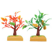 玩模乐树木植物模型 椰子 树松树花园草原场景 搭配小兵人模型动物恐龙模型 果叶小树