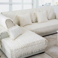 西子纱沙发垫四季通用沙发盖巾防滑沙发坐垫毛绒沙发罩可机洗2023新款 米白色 110*210CM一条