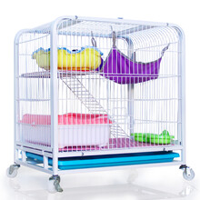 【结实稳固送货上楼】 猫笼 豪华二三四五层猫别墅猫笼子套装 家用大号猫舍幼猫咪龙猫笼子宠物笼 经典白色-双层 豪华配置